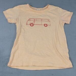 Marine Layer ML Mini Kids T-Shirt Size 5 Yellow Heather Van Graphic Tee Playwear